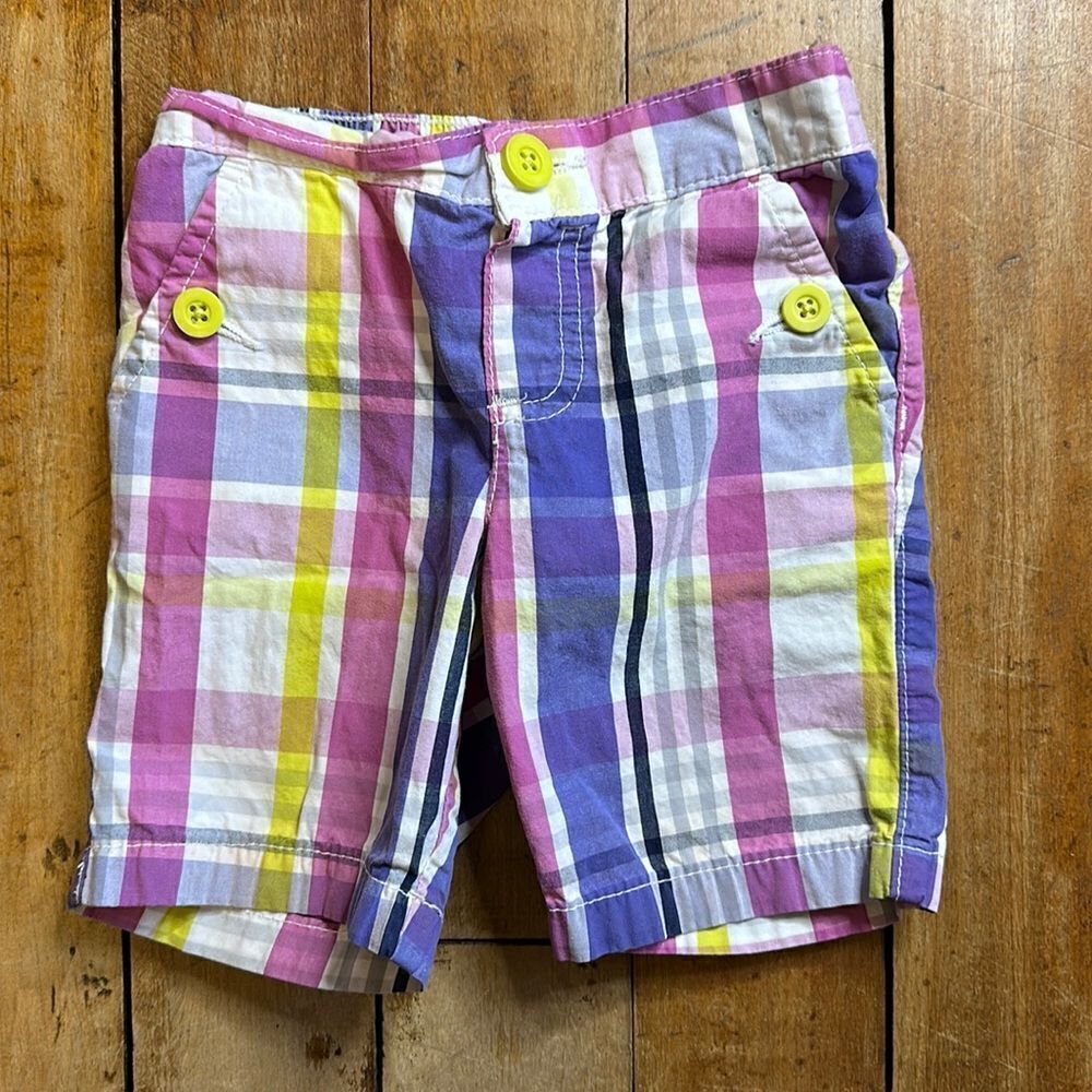 Carters shorts Bermuda 3T purple cotton plaid shorts gray spring summer